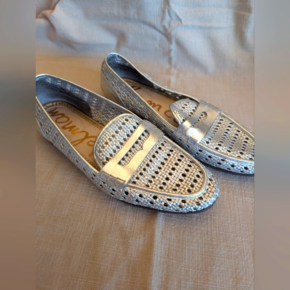 Sam Edelman Silver Loafers s:9